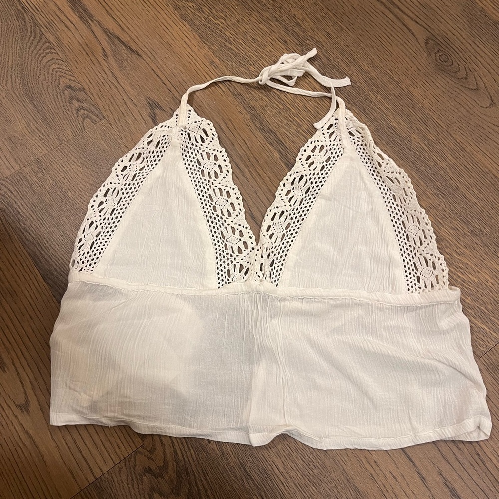 White Linen Halter Top